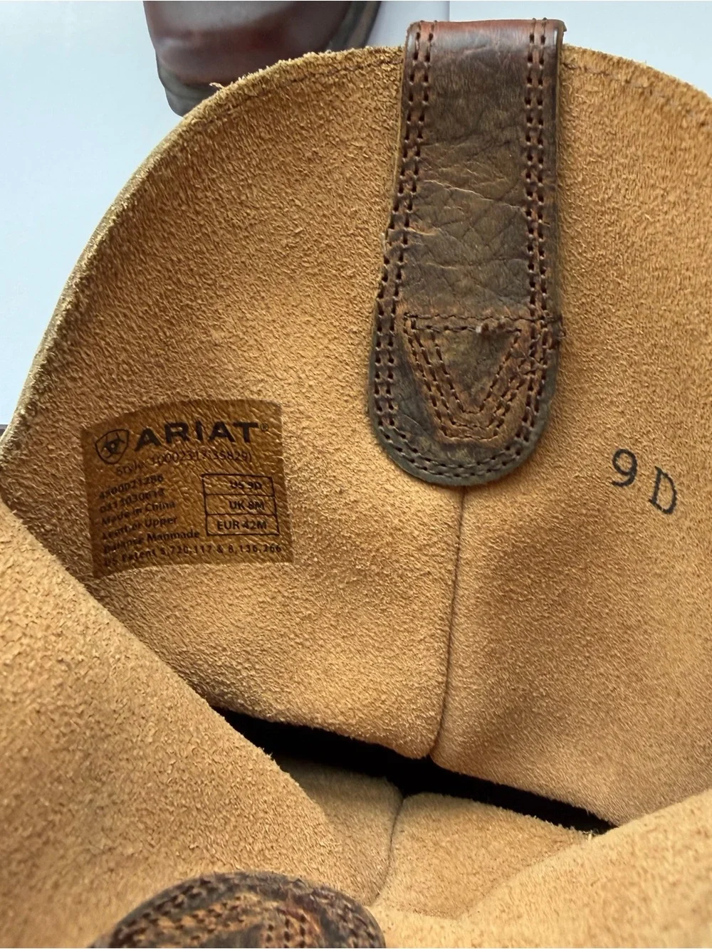 Ariat Brown Leather Pull-On Western Cowboy Boots Men's 9 D